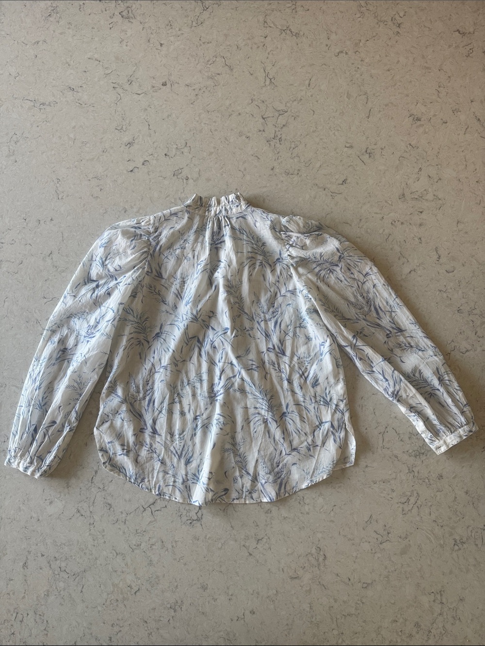 Alix of Bohemia Annabel Toile Women's Cream Floral Ruffled Neck Blouse - Picture 7 of 10